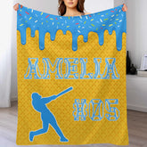 โพ๏ธCustomized Baseball Drip Blanket - Personalized Ice Cream Color - Gift For Baseball Player, Baseball Team
